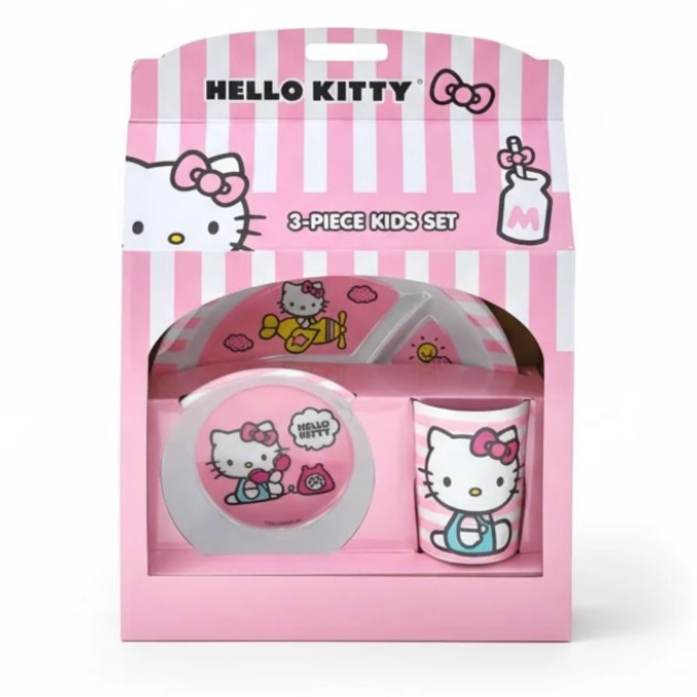 Hello Kitty 3-Piece Plastic Dinning Set